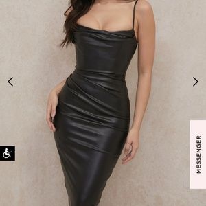 Black Vegan Leather Dress